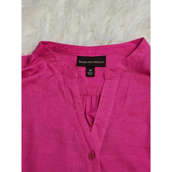 Dana Buckman Lined Long Sleeve Linen Mini Dress, XSmall - Picture 4 of 8